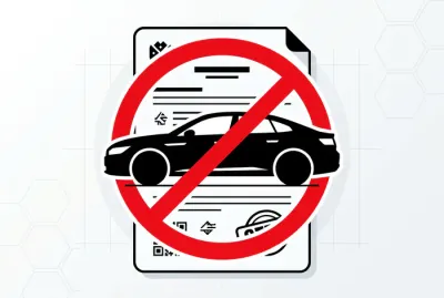 Icône voiture avec signalement de contrôle technique manquant