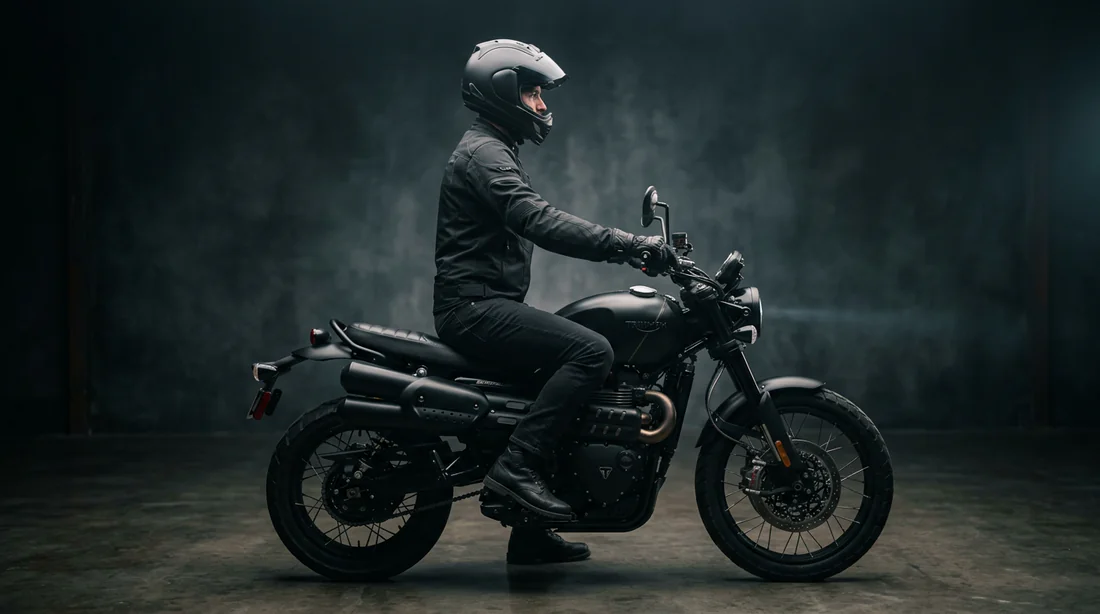 Posture correcte d'un motard de grande taille sur une moto