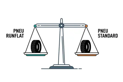 Comparaison infographique entre pneus Runflat et pneus standards