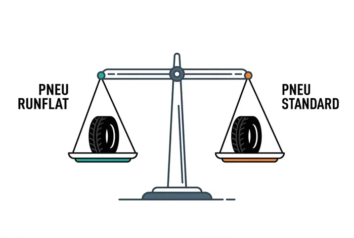 Comparaison infographique entre pneus Runflat et pneus standards
