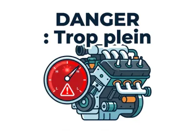 Infographie danger trop plein d'huile moteur