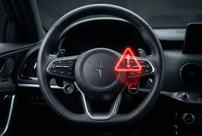 Symboles d'avertissement sur les boutons de commande d'un volant de voiture