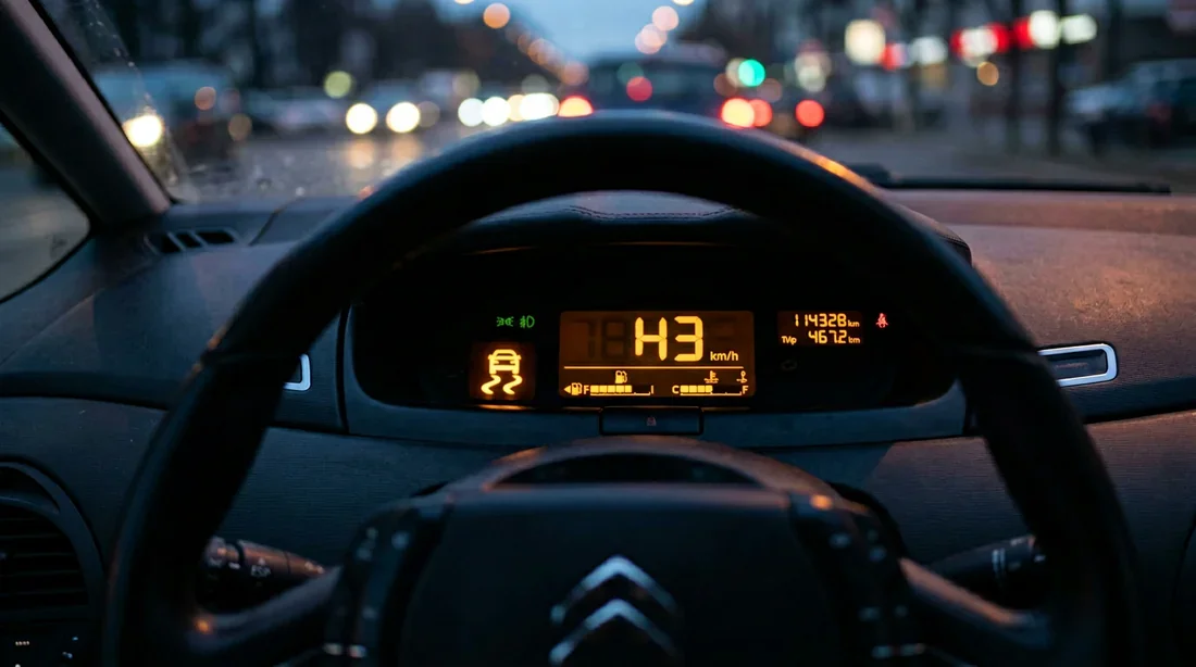 Tableau de bord de Citroën C4 Picasso avec voyant ESP/ASR allumé