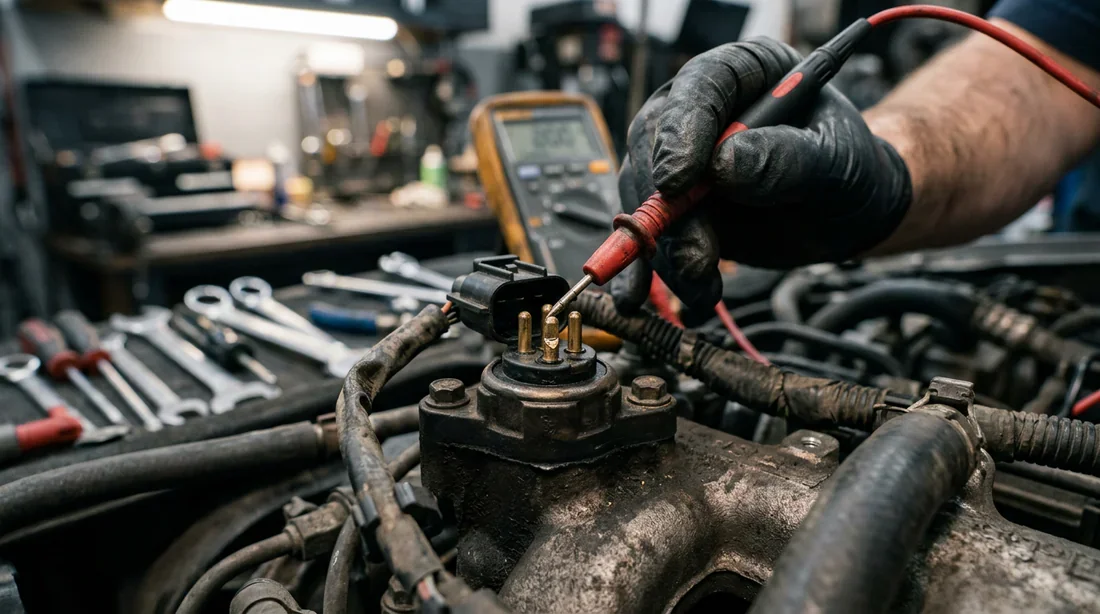 Schéma technique de l'emplacement du capteur de pression rail