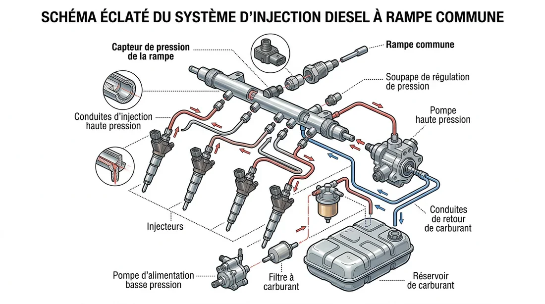 Test au multimètre d'un capteur de pression Renault