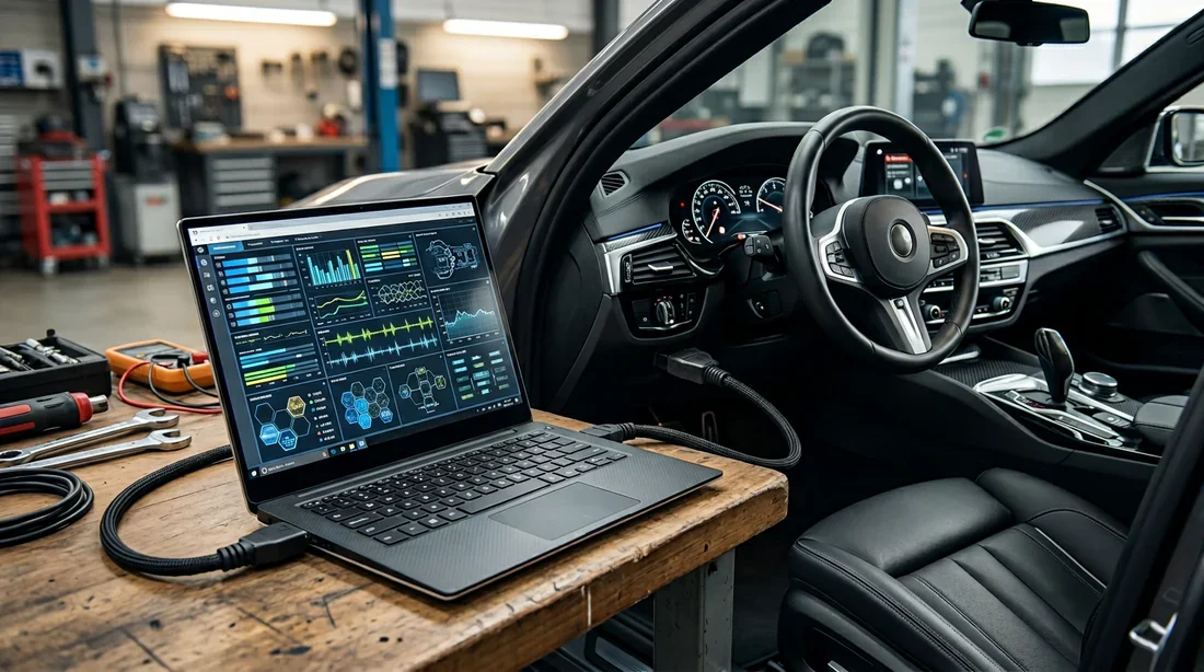Schéma de l'emplacement de la prise diagnostic BMW