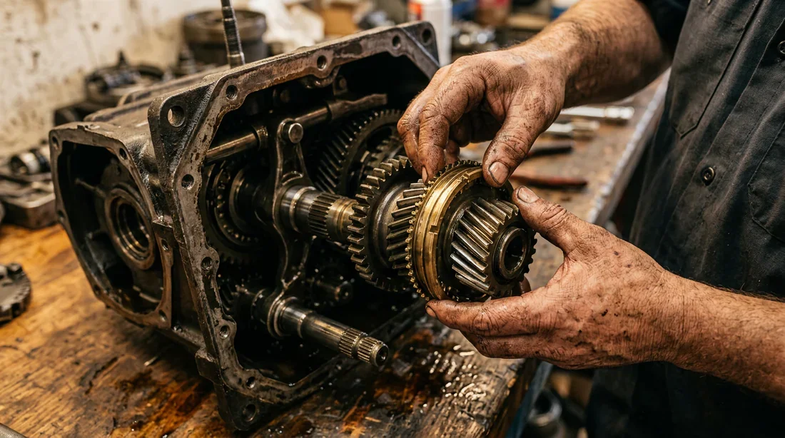 Contrôle des pièces internes de la transmission T-84 Inspection des bagues de synchro et des pignons de la boîte T-84