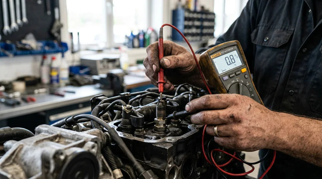 Test multimètre bougies de préchauffage Testeur multimètre sur bougie de préchauffage