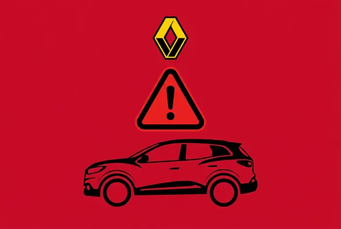 Icône d'alerte et logo Renault pour diagnostic Kadjar