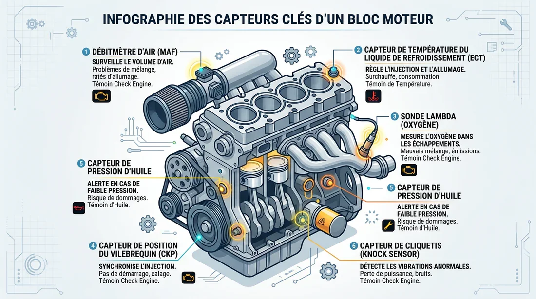 Schéma des capteurs moteur Renault Kadjar