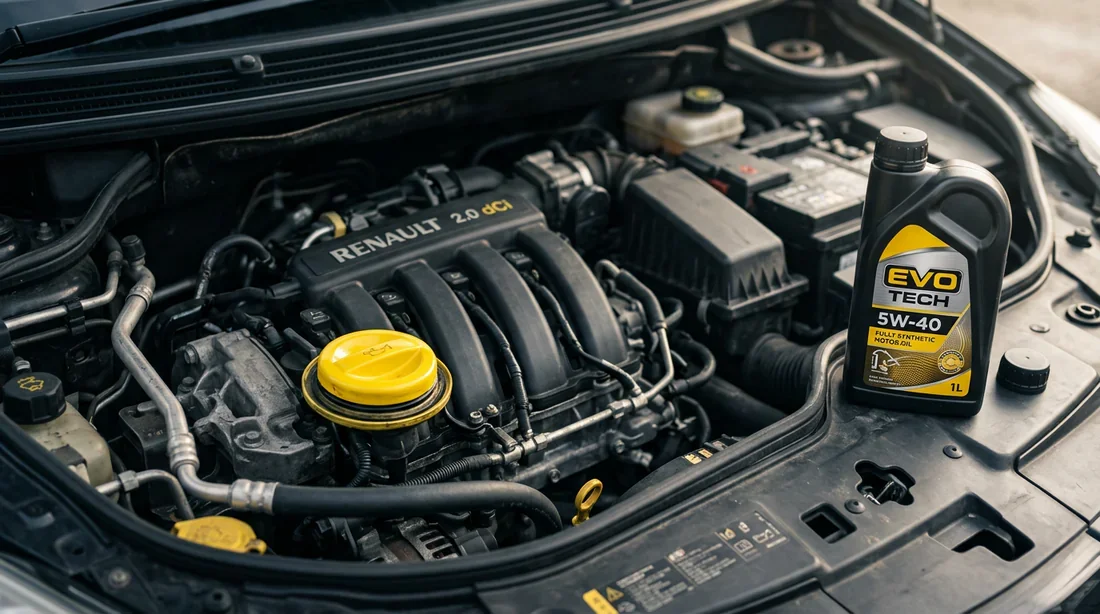 Moteur de Renault Espace IV avec bouchon de remplissage d'huile jaune