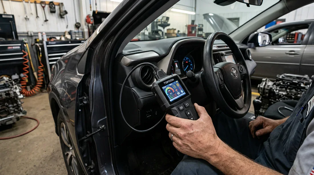 Diagnostic électronique automobile avec valise OBD2 pour effacer les voyants.
