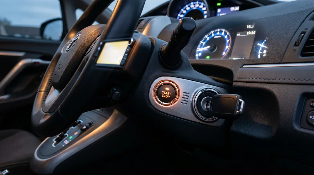 Mise du contact Toyota Verso pour valider l entretien Contacteur et bouton Start Stop d une Toyota Verso lors du reset