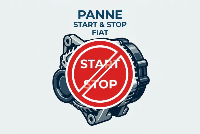 Logo Start and Stop Fiat barré illustrant une panne système
