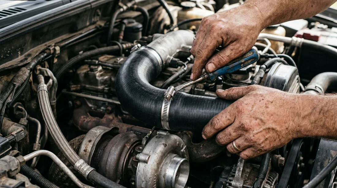 Installation et serrage d'une nouvelle durite de turbo