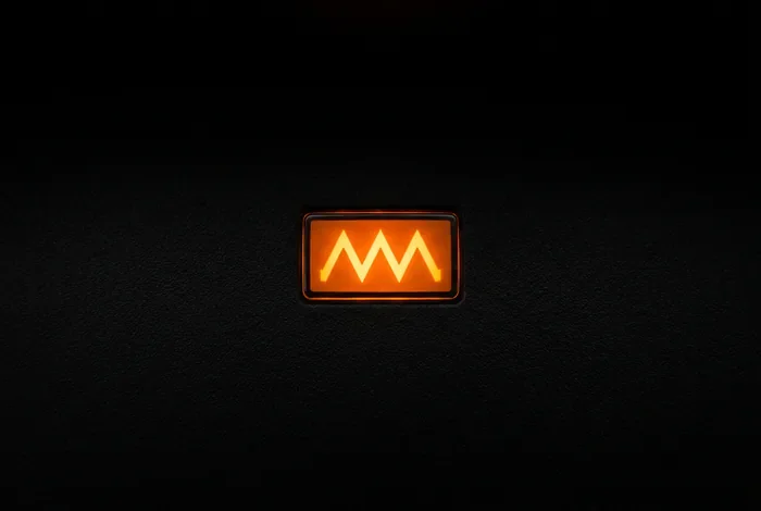 Gros plan du voyant multifonction orange en forme de zigzag