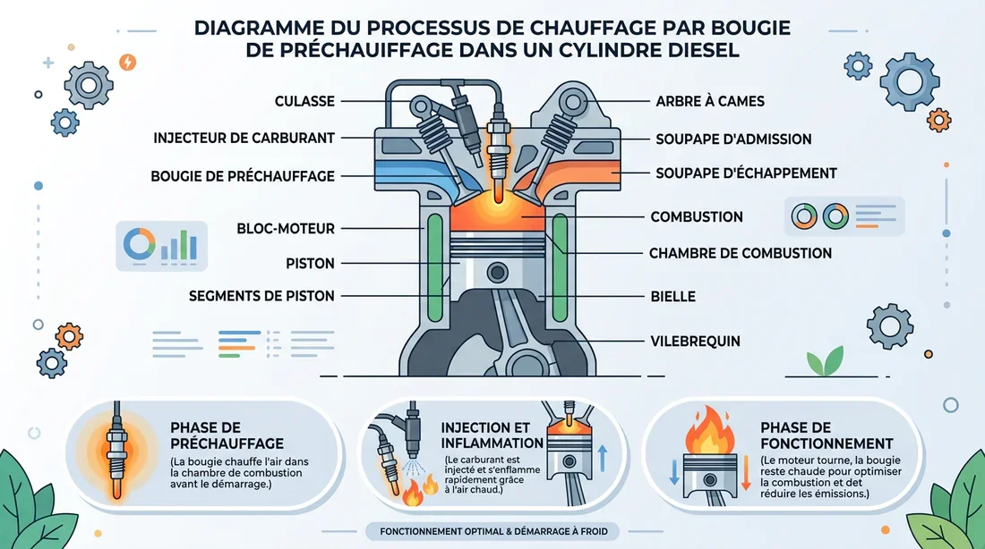 Fonctionnement bougie de préchauffage Schéma de fonctionnement des bougies de préchauffage