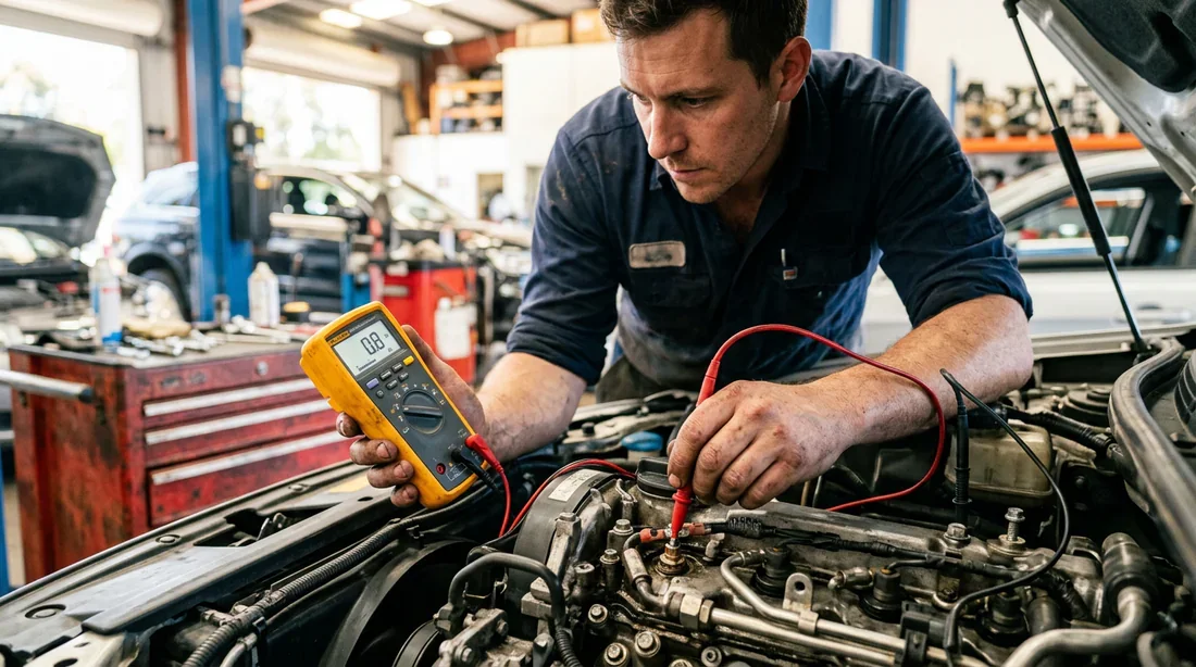 Diagnostic bougies de préchauffage Test au multimètre d'une bougie de préchauffage