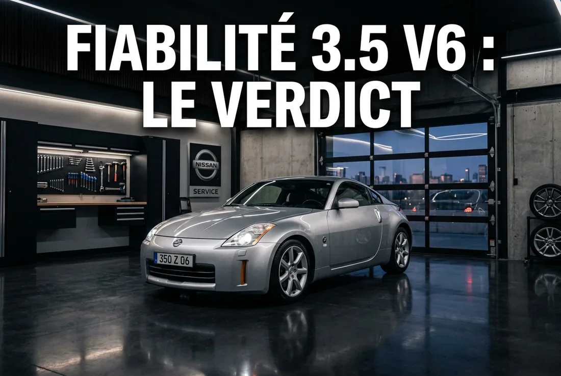 Moteur Nissan VQ35 puissant capot ouvert en studio