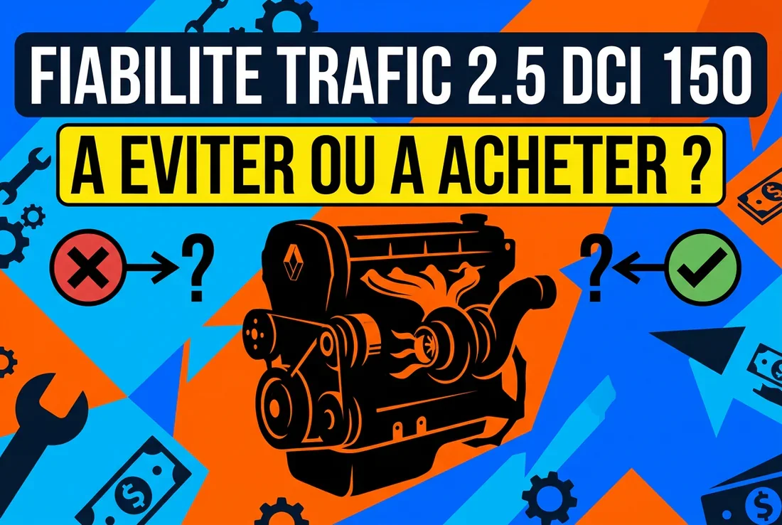 Compartiment moteur ouvert d'un Renault Trafic 2.5 dCi