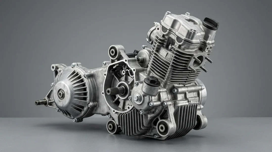 Motorisation Piaggio X9 Vue détaillée du moteur 125cc d'un Piaggio X9